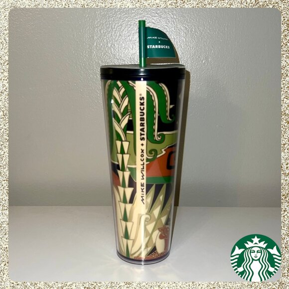 🎨 NWT 2025 Starbucks x Mike Willcox "Jungle Motif" Venti Cold Cup Tumbler - Picture 1 of 7